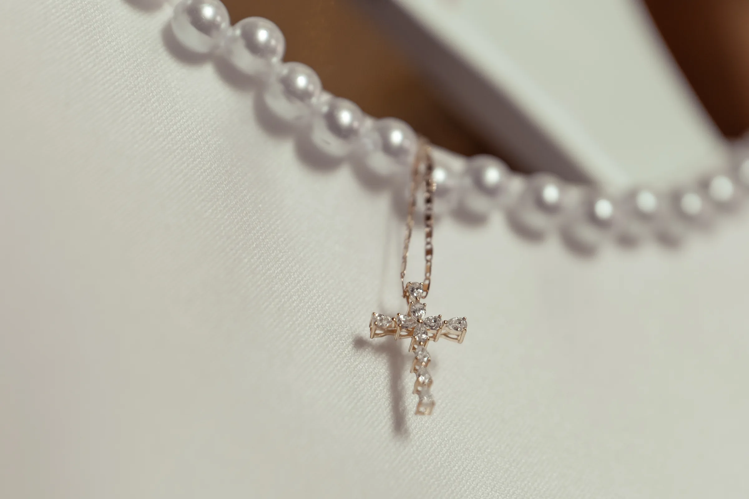 Christening cross detail photographed by Royale Photography